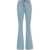 MUGLER Cotton Blend Bootcut Denims With Rhinestones All-Over 22Cm Light Blue