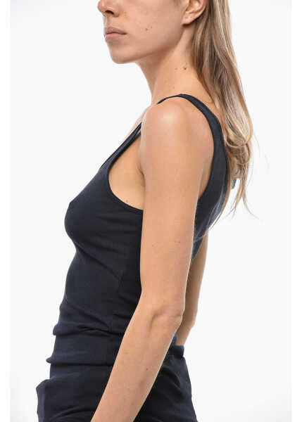 Bluze James Perse Standard Cotton Blend Ribbed Tank Top Blue Femei (BM 19663031) 2