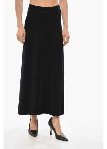 Fuste lungi Ermanno Scervino Knitted Midi Skirt With Front Split Black Femei (BM 19663037) 1
