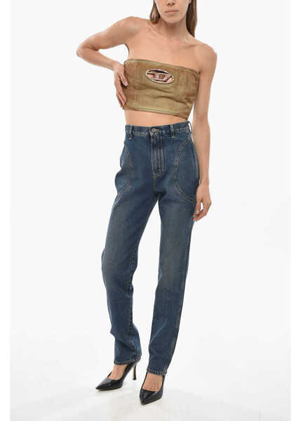 Blugi skinny Alaa High-Waisted Slim Fit Denims 16Cm Blue Femei (BM 19663070) 4