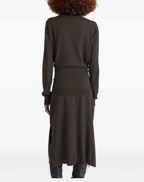 Rochii casual LEMAIRE Trompe Loeil Midi Dress BROWN Femei (BM 19668230) 4