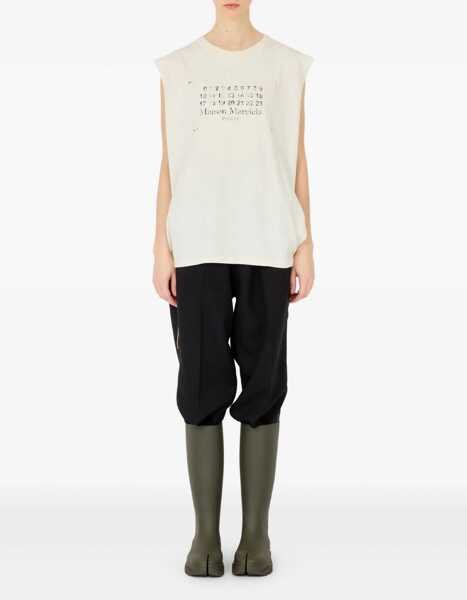 Bluze Maison Margiela Top With Logo Print BEIGE Femei (BM 19668293) 2