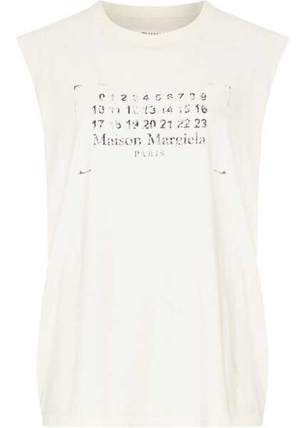 Bluze Maison Margiela Top With Logo Print BEIGE Femei (BM 19668293) 1