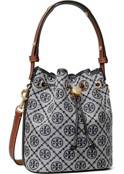 Genti de mana Tory Burch T Monogram Bucket Bag BLUE Femei (BM 19676195) 4