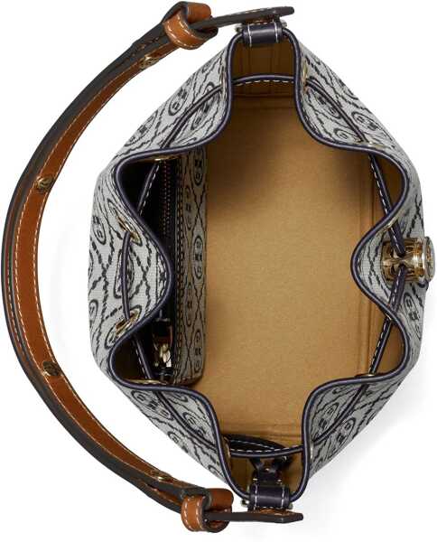 Genti de mana Tory Burch T Monogram Bucket Bag BLUE Femei (BM 19676195) 5