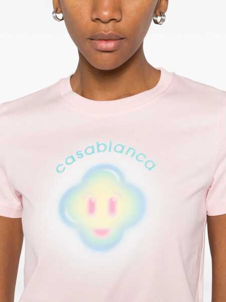 Tricouri Casablanca Airbrush Smiley Fitted short-sleeve T-shirt PALE PINK Femei (BM 19676267) 5