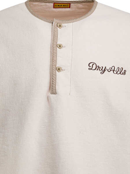 Hanorace HUMAN MADE Henley Sweatshirt White Barbati (BM 19676364) 3