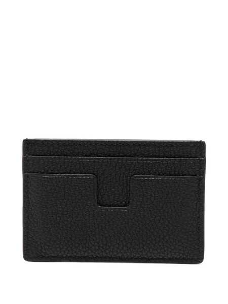 Portofele Tom Ford Grained leather card case Black Barbati (BM 19676391) 2