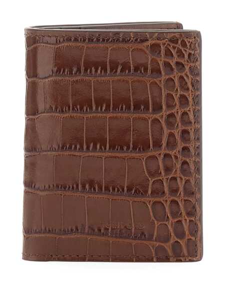 Portofele Tom Ford Exotic Line folding card holder Brown Barbati (BM 19676406) 2