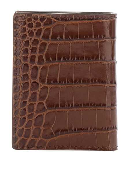 Portofele Tom Ford Exotic Line folding card holder Brown Barbati (BM 19676406) 1