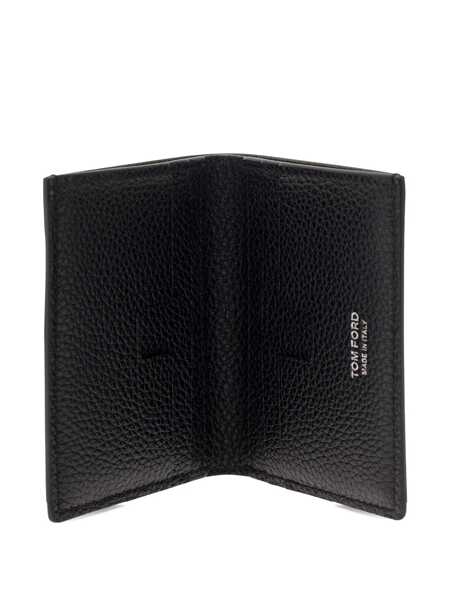 Portofele Tom Ford Grain leather folding card holder Black Barbati (BM 19676430) 3