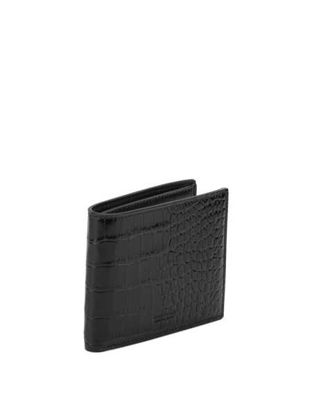 Portofele Tom Ford Crocodile print leather wallet Black Barbati (BM 19676433) 2