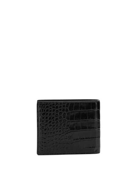 Portofele Tom Ford Crocodile print leather wallet Black Barbati (BM 19676433) 3