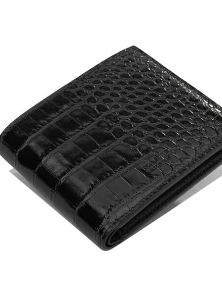 Portofele Tom Ford Crocodile print leather wallet Black Barbati (BM 19676433) 4