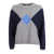 Kangra BOXING FIT CREW NECK SWEATER WITH INLAY Blue