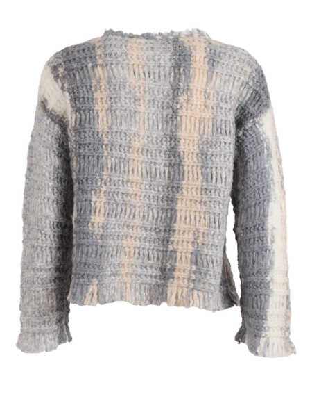 Pulovere casual Kangra PRINTED EFFECT CREW NECK WITH FRINGES Gray Femei (BM 19680270) 2