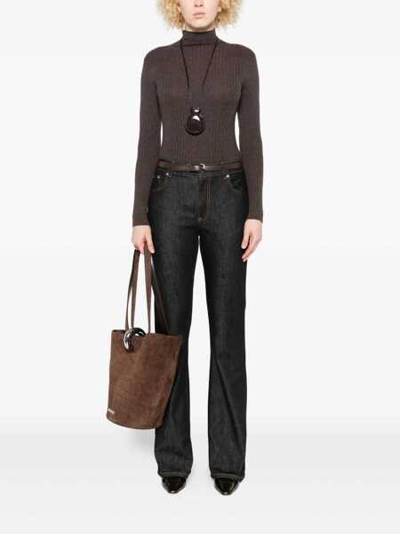Pantaloni Fabiana Filippi SLIM FIT BOOTCUT 5 POCKET JEANS WITH KNIT BACK POCKET Blue Femei (BM 19680327) 2