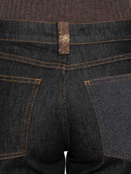 Pantaloni Fabiana Filippi SLIM FIT BOOTCUT 5 POCKET JEANS WITH KNIT BACK POCKET Blue Femei (BM 19680327) 5
