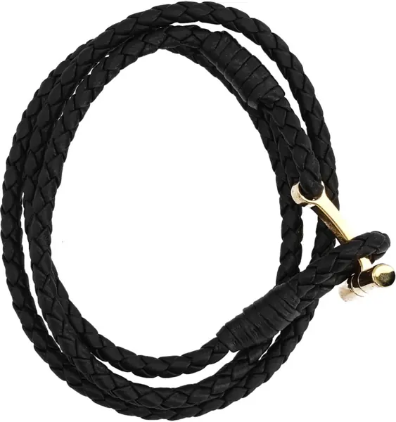 Bratari Tom Ford Braided Leather Bracelet BLACK Barbati (BM 19680521) 3