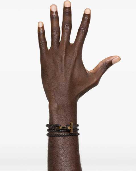 Bratari Tom Ford Braided Leather Bracelet BROWN Barbati (BM 19680563) 2