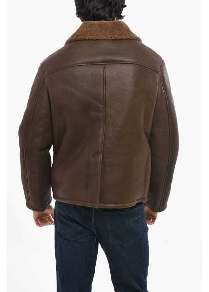 Geci de piele OUR LEGACY Leather Alaska Jacket With Faux Fur Lining Brown Barbati (BM 19680770) 2