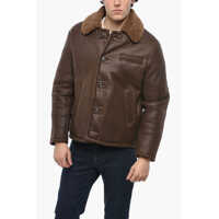 Geci de piele Leather Alaska Jacket With Faux Fur Lining Barbati