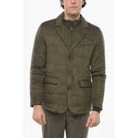 Sacouri Cc Collection Eco-Suede Quilted Blazer With Chest Piece Barbati