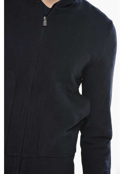 Bluze de trening CORNELIANI Mock Neck Cotton Sweatshirt With Full Zip Blue Barbati (BM 19680791) 3