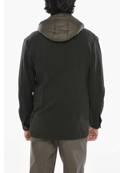 Jachete CORNELIANI Cc Collection Wool Blend Utility Jacket With Removable Quilt Military Green Barbati (BM 19680794) 2