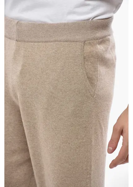 Pantaloni de trening CORNELIANI Cashmere Blend Sweatpants With Cuffs Beige Barbati (BM 19680797) 3