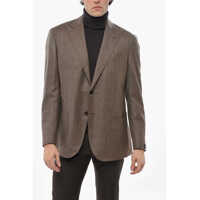 Sacouri Virgin Wool Herringbone 2 Buttons Blazer Barbati