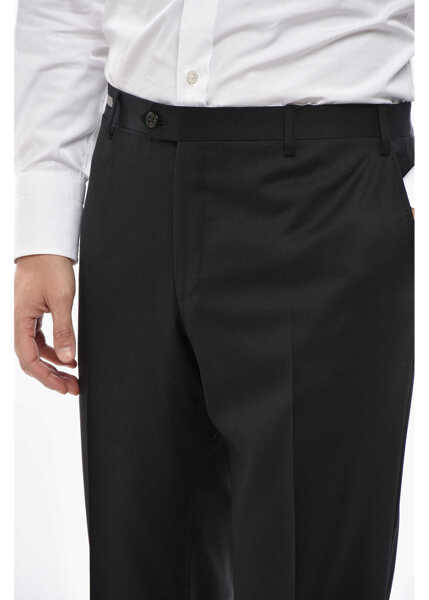 Pantaloni eleganti CORNELIANI 4-Pocketed Virgin Wool Pants With Belt Loops Black Barbati (BM 19680818) 2