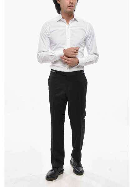 Pantaloni eleganti CORNELIANI 4-Pocketed Virgin Wool Pants With Belt Loops Black Barbati (BM 19680818) 3