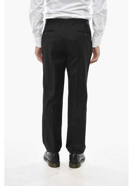 Pantaloni eleganti CORNELIANI 4-Pocketed Virgin Wool Pants With Belt Loops Black Barbati (BM 19680818) 4