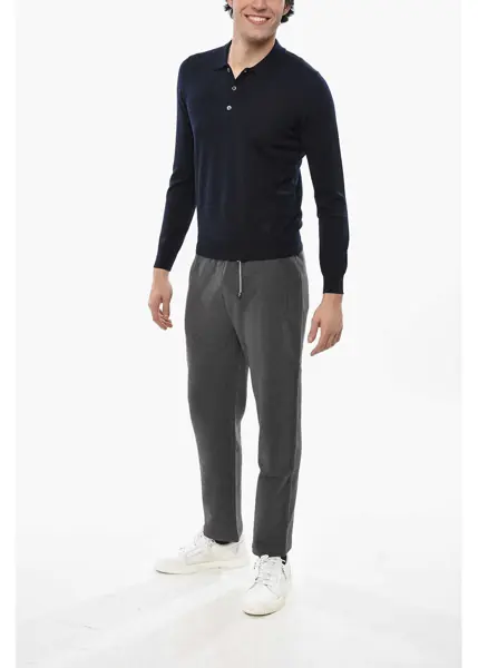 Tricouri Polo CORNELIANI Polo Neck Virgin Wool Sweater Blue Barbati (BM 19680821) 4