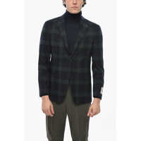 Sacouri Virgin Wool Check Two-Tone Reset 2-Buttons Blazer Barbati
