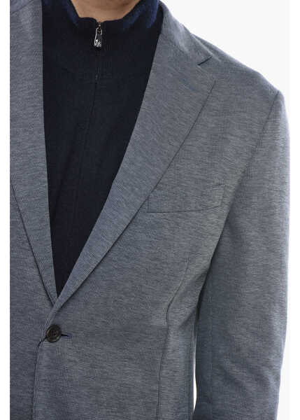 Sacouri CORNELIANI Unlined Cotton Sportswear Single Breasted Blazer Light Blue Barbati (BM 19680842) 3