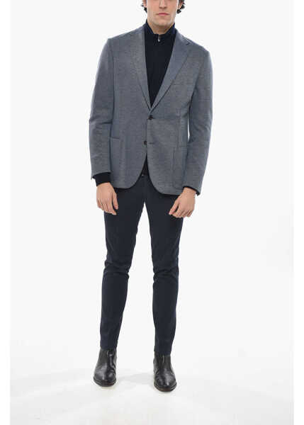 Sacouri CORNELIANI Unlined Cotton Sportswear Single Breasted Blazer Light Blue Barbati (BM 19680842) 4