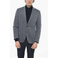 Sacouri Unlined Cotton Sportswear Single Breasted Blazer Barbati