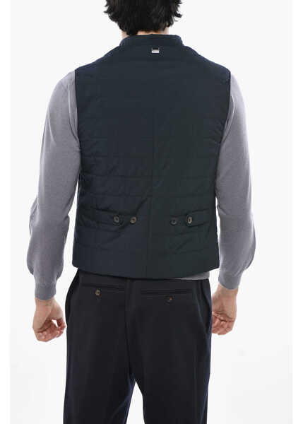 Jachete CORNELIANI Front Buttoned Quilted Waistcoat Blue Barbati (BM 19680845) 2