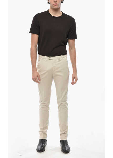 Pantaloni casual CORNELIANI Cotton Blend Chinos Pants With Belt Loops Beige Barbati (BM 19680884) 4