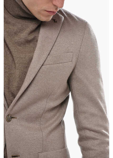 Sacouri CORNELIANI Cc Collection Side Vents Notch Lapel Reset 2-Button Blazer Beige Barbati (BM 19680887) 3