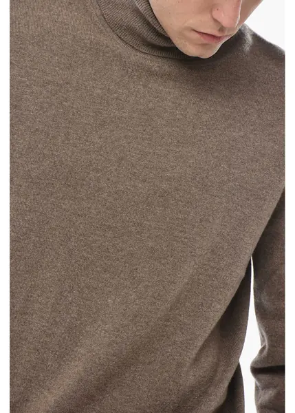 Pulovere CORNELIANI Cc Collection Turtleneck Cashmere Blend Sweater Brown Barbati (BM 19680890) 3