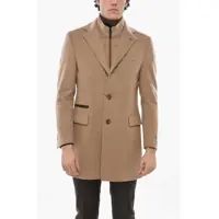 Paltoane Cc Collection Solid Color Virgin Wool Coat With Removable Ch Barbati