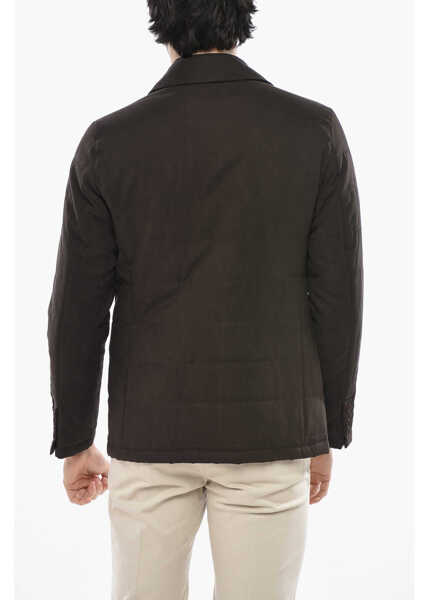 Sacouri CORNELIANI Cc Collection Solid Color 3-Button Blazer With Removable Che Brown Barbati (BM 19680896) 2