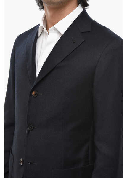 Sacouri CORNELIANI Circle Unlined Wool Blazer With Patch Pockets Blue Barbati (BM 19680899) 3