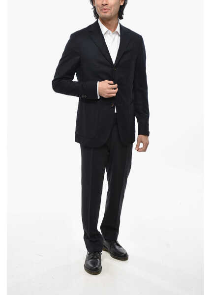 Sacouri CORNELIANI Circle Unlined Wool Blazer With Patch Pockets Blue Barbati (BM 19680899) 4