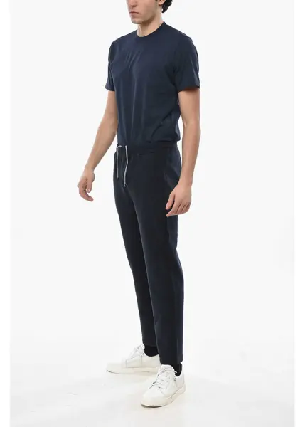 Pantaloni de trening CORNELIANI 2-Pocketed Cotton Sweatpants With Drawstring Blue Barbati (BM 19680902) 4
