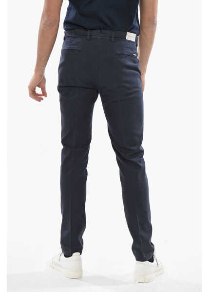 Pantaloni casual CORNELIANI Cotton Blend Chinos Pants With Belt Loops Blue Barbati (BM 19680908) 2