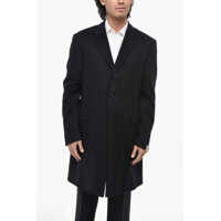Paltoane Solid Color Cashmere Coat With Flap Pockets Barbati